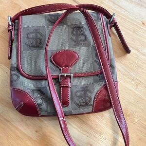 FSU Garnet and grey Sandol crossbody bag with detachable strap